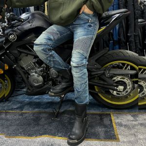 LOONG BIKER 纯棉休闲复古机车裤 摩托车牛仔裤 机车赛车骑行裤女